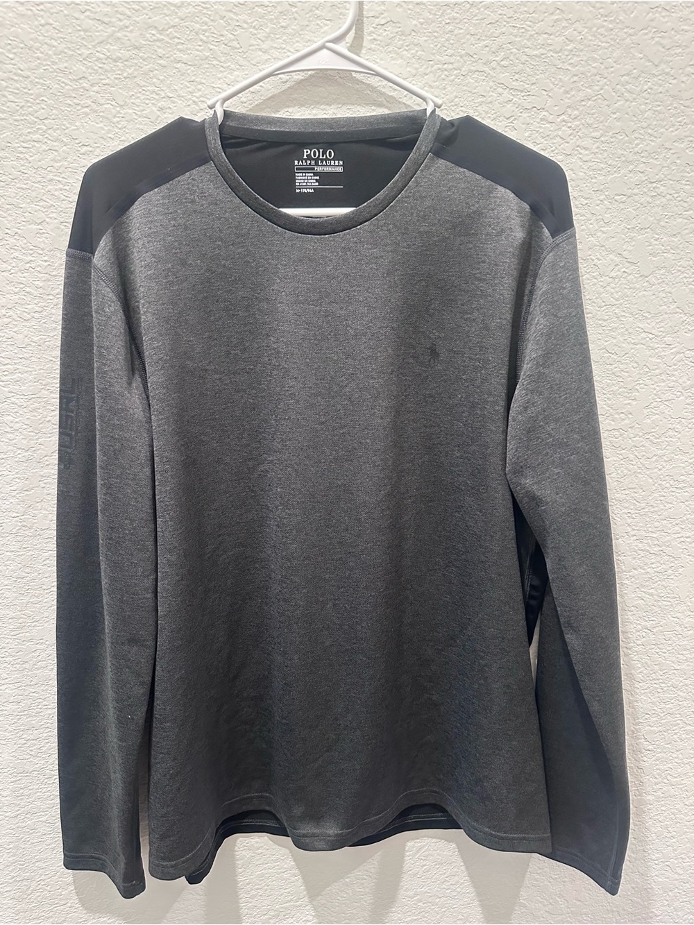 Polo by Ralph Lauren Charcoal and Black Long-Sleeve performance shirt.